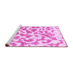 Sideview of Machine Washable Abstract Pink Modern Rug, wshabs847pnk