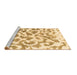 Sideview of Machine Washable Abstract Brown Modern Rug, wshabs847brn