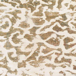 Square Machine Washable Abstract Gold Rug, wshabs847