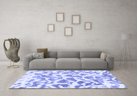 Machine Washable Abstract Blue Modern Rug, wshabs847blu