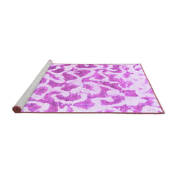 Sideview of Machine Washable Abstract Purple Modern Area Rugs, wshabs847pur
