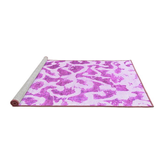 Sideview of Machine Washable Abstract Purple Modern Area Rugs, wshabs847pur