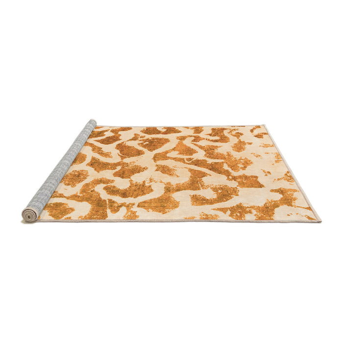 Sideview of Machine Washable Abstract Orange Modern Area Rugs, wshabs847org