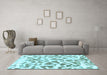 Machine Washable Abstract Light Blue Modern Rug in a Living Room, wshabs847lblu