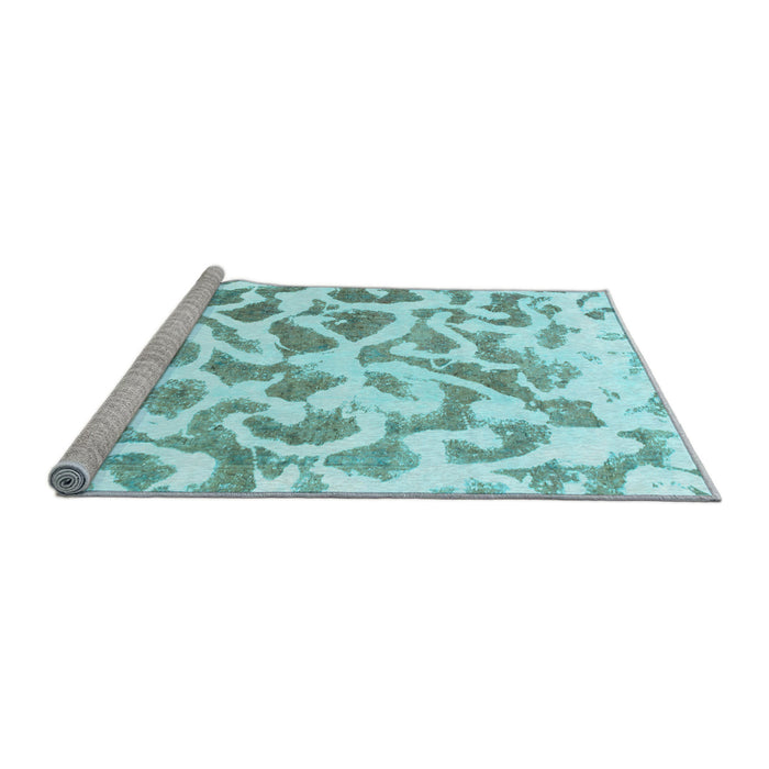 Sideview of Machine Washable Abstract Light Blue Modern Rug, wshabs847lblu