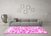 Machine Washable Abstract Pink Modern Rug in a Living Room, wshabs847pnk