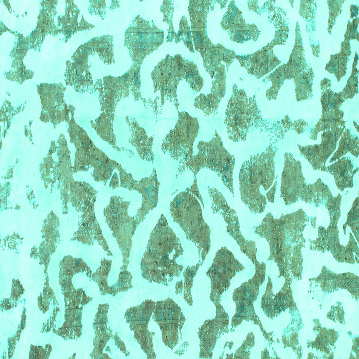 Square Abstract Turquoise Modern Rug, abs847turq