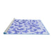 Sideview of Machine Washable Abstract Blue Modern Rug, wshabs847blu