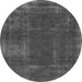 Round Abstract Gray Modern Rug, abs848gry