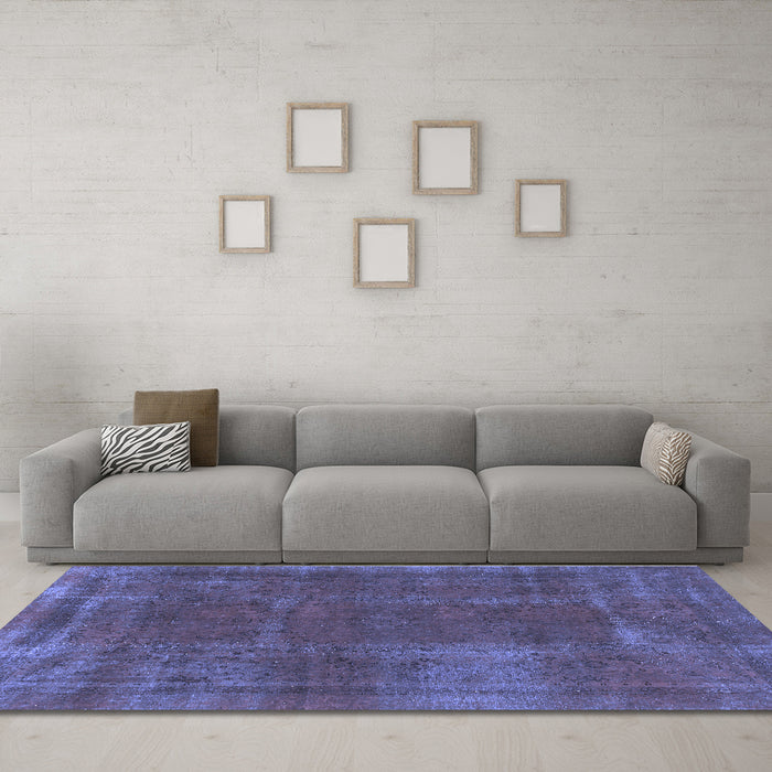Machine Washable Abstract Blue Modern Rug in a Living Room, wshabs848blu