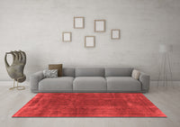 Machine Washable Abstract Red Modern Rug, wshabs848red