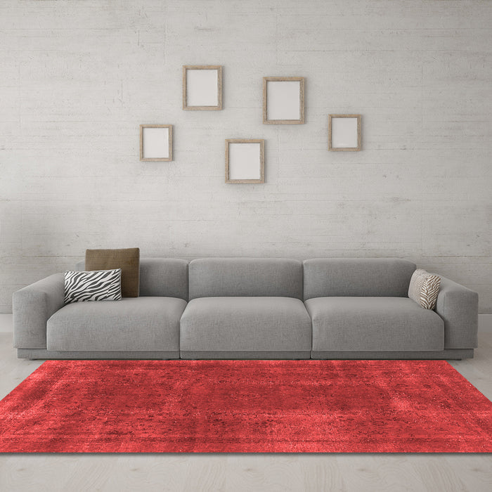 Modern Red Washable Rugs