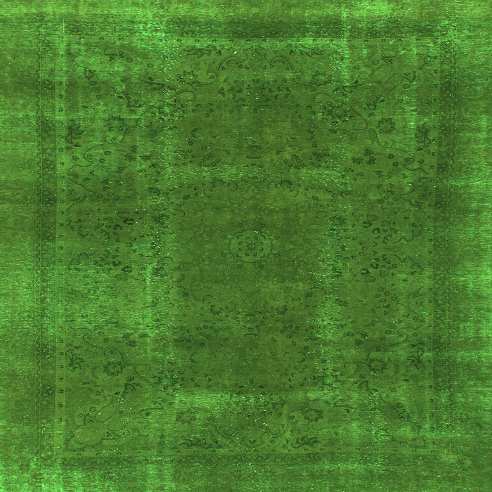 Square Machine Washable Abstract Green Modern Area Rugs, wshabs848grn