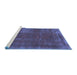 Sideview of Machine Washable Abstract Blue Modern Rug, wshabs848blu