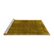 Sideview of Machine Washable Abstract Yellow Modern Rug, wshabs848yw