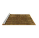 Sideview of Machine Washable Abstract Brown Modern Rug, wshabs848brn