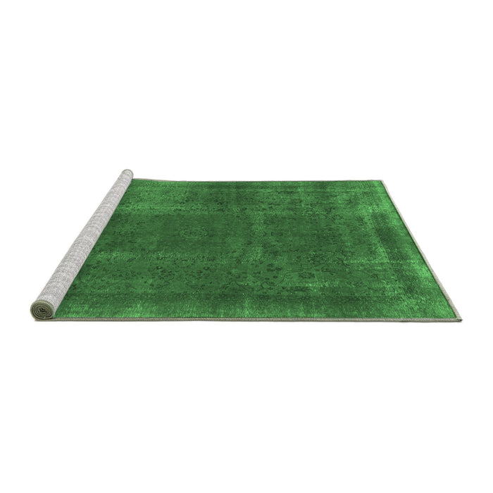 Sideview of Machine Washable Abstract Emerald Green Modern Area Rugs, wshabs848emgrn