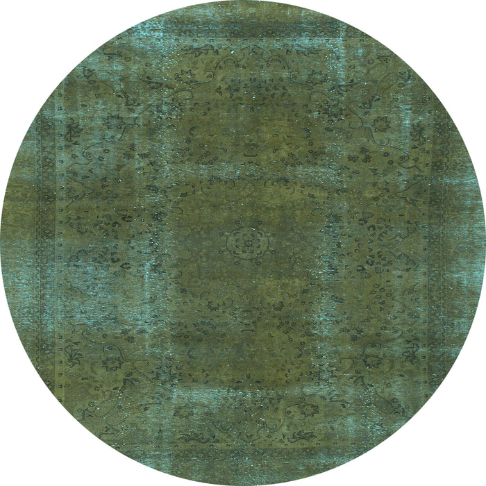 Round Machine Washable Abstract Light Blue Modern Rug, wshabs848lblu