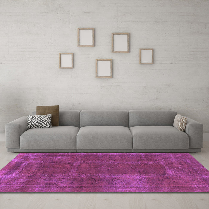 Machine Washable Abstract Purple Modern Area Rugs in a Living Room, wshabs848pur