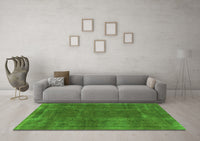 Machine Washable Abstract Green Modern Rug, wshabs848grn