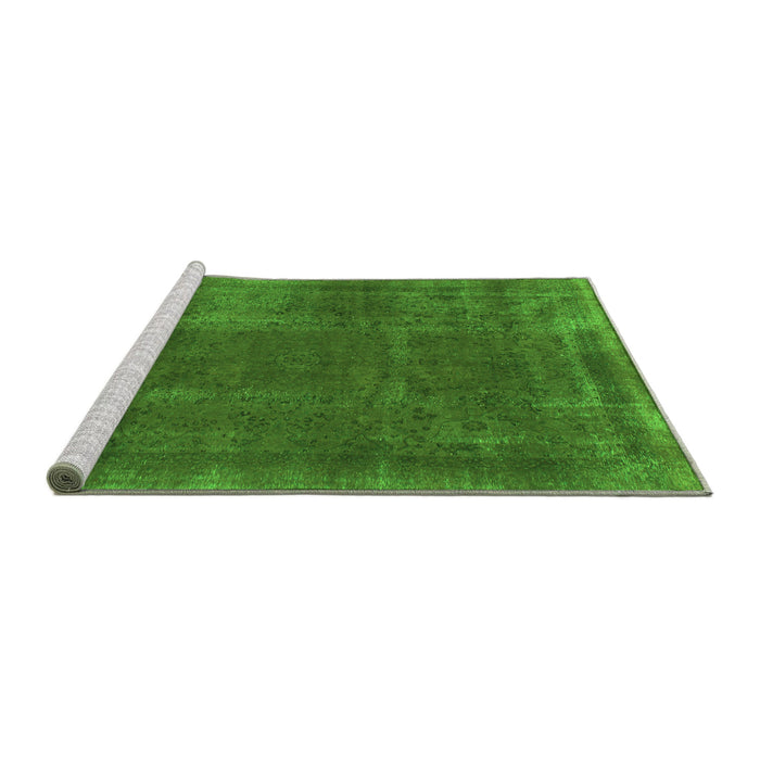 Sideview of Machine Washable Abstract Green Modern Area Rugs, wshabs848grn