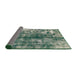 Sideview of Abstract Dark Sea Green Modern Rug, abs849