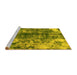 Sideview of Machine Washable Abstract Yellow Modern Rug, wshabs849yw