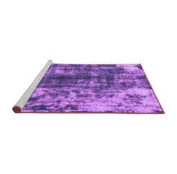 Sideview of Machine Washable Abstract Purple Modern Area Rugs, wshabs849pur