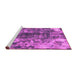 Sideview of Machine Washable Abstract Pink Modern Rug, wshabs849pnk