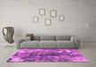 Machine Washable Abstract Pink Modern Rug in a Living Room, wshabs849pnk