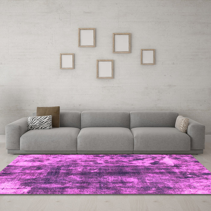 Machine Washable Abstract Pink Modern Rug in a Living Room, wshabs849pnk