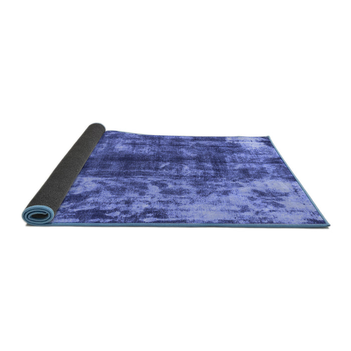 Sideview of Abstract Blue Modern Rug, abs849blu