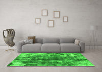 Machine Washable Abstract Green Modern Rug, wshabs849grn