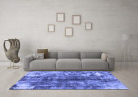 Machine Washable Abstract Blue Modern Rug, wshabs849blu