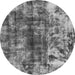 Round Abstract Gray Modern Rug, abs849gry