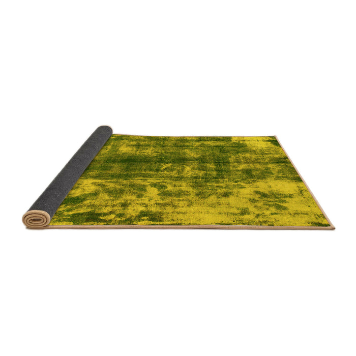 Sideview of Abstract Yellow Modern Rug, abs849yw