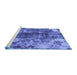 Sideview of Machine Washable Abstract Blue Modern Rug, wshabs849blu