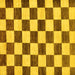 Square Machine Washable Checkered Yellow Modern Rug, wshabs84yw