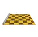 Sideview of Machine Washable Checkered Yellow Modern Rug, wshabs84yw