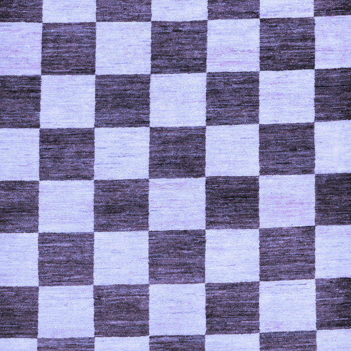 Machine Washable Checkered Blue Modern Rug, wshabs84blu