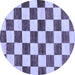 Round Checkered Blue Modern Rug, abs84blu