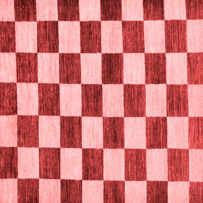 Machine Washable Checkered Red Modern Rug, wshabs84red