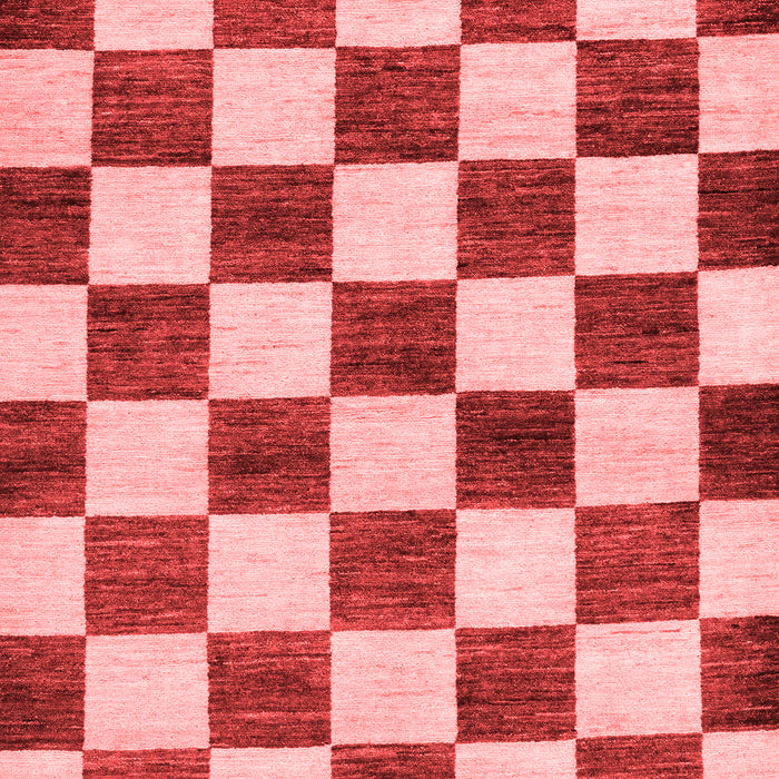 Machine Washable Checkered Red Modern Rug, wshabs84red
