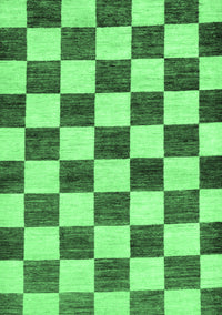 Checkered Emerald Green Modern Rug, abs84emgrn