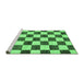 Sideview of Machine Washable Checkered Emerald Green Modern Area Rugs, wshabs84emgrn