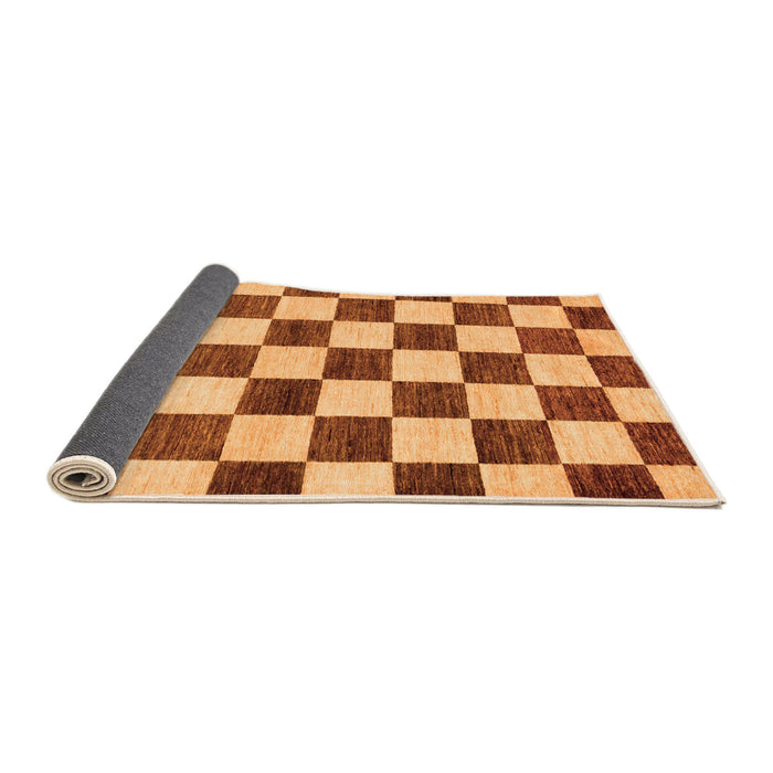 Sideview of Checkered Orange Modern Rug, abs84org