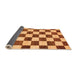 Sideview of Checkered Orange Modern Rug, abs84org