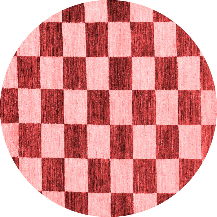 Machine Washable Checkered Red Modern Rug, wshabs84red