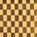 Square Machine Washable Checkered Brown Modern Rug, wshabs84brn