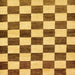 Square Abstract Bright Gold Yellow Checkered Rug, abs84